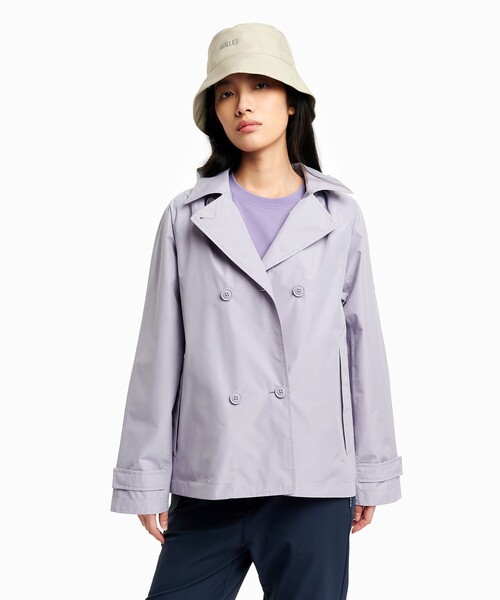 AIGLE（エーグル）の「防風 透湿 防水 GORE-TEX ゴアテックス ショートトレンチコート / フード取り外し可（トレンチコート・レディース・ブラウン/ベージュ/パープル/ブラック・34/36/40/38/42）」の8枚目の写真