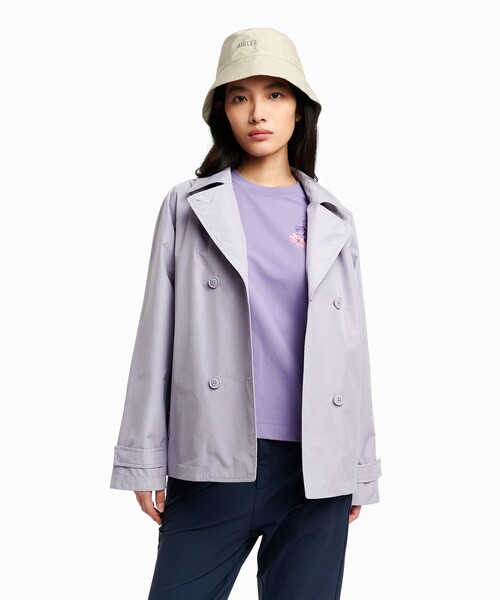 AIGLE（エーグル）の「防風 透湿 防水 GORE-TEX ゴアテックス ショートトレンチコート / フード取り外し可（トレンチコート・レディース・ブラウン/ベージュ/パープル/ブラック・34/36/40/38/42）」の9枚目の写真