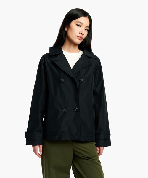 AIGLE（エーグル）の「防風 透湿 防水 GORE-TEX ゴアテックス ショートトレンチコート / フード取り外し可（トレンチコート・レディース・ブラウン/ベージュ/パープル/ブラック・34/36/40/38/42）」の15枚目の写真