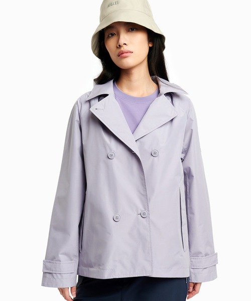 AIGLE（エーグル）の「防風 透湿 防水 GORE-TEX ゴアテックス ショートトレンチコート / フード取り外し可（トレンチコート・レディース・ブラウン/ベージュ/パープル/ブラック・34/36/40/38/42）」の4枚目の写真