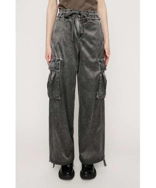 SLY（スライ）の「WASHED SATIN CARGO PT ウォッシュドサテンカーゴパンツ 春服（カーゴパンツ・レディース・ライトブルー/カーキ/ライトブラック・1/2）」の6枚目の写真