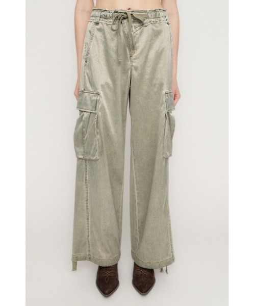 SLY（スライ）の「WASHED SATIN CARGO PT ウォッシュドサテンカーゴパンツ 春服（カーゴパンツ・レディース・ライトブルー/カーキ/ライトブラック・1/2）」の9枚目の写真