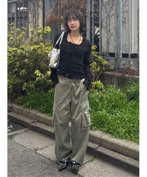 WASHED SATIN CARGO PT ウォッシュドサテンカーゴパンツ 春服（カーゴ