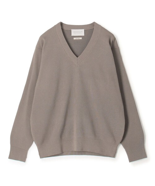 TOMORROWLAND （トゥモローランド）の「TOMORROWLAND tricot コットンポリエステルプレーティング  Vネックニット（ニット/セーター・メンズ・グレイッシュベージュ/ブラック/ライトカーキ/ライトグレー・L/M/S）」の4枚目の写真