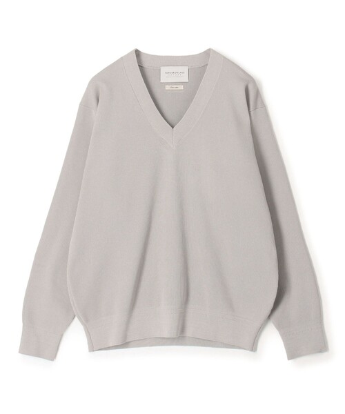 TOMORROWLAND （トゥモローランド）の「TOMORROWLAND tricot コットンポリエステルプレーティング  Vネックニット（ニット/セーター・メンズ・グレイッシュベージュ/ブラック/ライトカーキ/ライトグレー・L/M/S）」の3枚目の写真