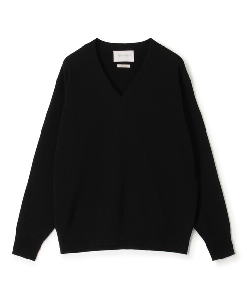 TOMORROWLAND （トゥモローランド）の「TOMORROWLAND tricot コットンポリエステルプレーティング  Vネックニット（ニット/セーター・メンズ・グレイッシュベージュ/ブラック/ライトカーキ/ライトグレー・L/M/S）」の2枚目の写真