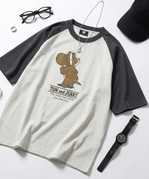 2026SS Tom&Jerry/トムとジェリー オーバーサイズ ヴィンテージライクプリント ラグラン 半袖Tシャツ レディース メンズ