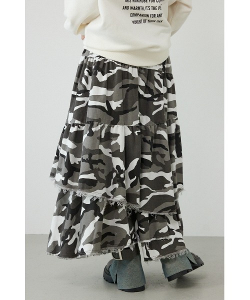 RODEO CROWNS WIDE BOWL（ロデオクラウンズワイドボウル）の「CAMOランダムティアードスカート（スカート・レディース・ブラック系その他/カモフラージュ・FREE）」の5枚目の写真