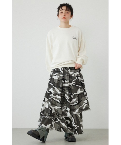RODEO CROWNS WIDE BOWL（ロデオクラウンズワイドボウル）の「CAMOランダムティアードスカート（スカート・レディース・ブラック系その他/カモフラージュ・FREE）」の6枚目の写真