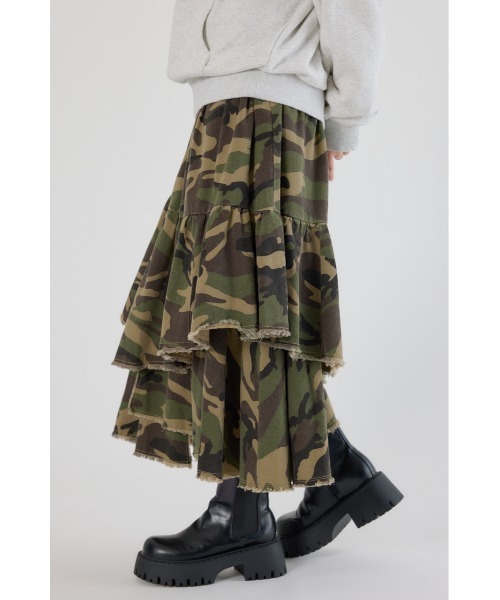 RODEO CROWNS WIDE BOWL（ロデオクラウンズワイドボウル）の「CAMOランダムティアードスカート（スカート・レディース・ブラック系その他/カモフラージュ・FREE）」の9枚目の写真