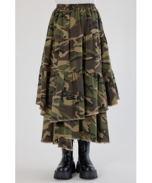 RODEO CROWNS WIDE BOWL（ロデオクラウンズワイドボウル）の「CAMOランダムティアードスカート（スカート・レディース・ブラック系その他/カモフラージュ・FREE）」の13枚目の写真