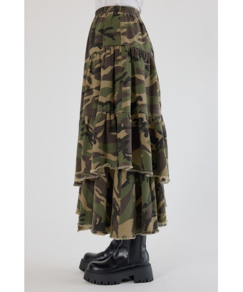 RODEO CROWNS WIDE BOWL（ロデオクラウンズワイドボウル）の「CAMOランダムティアードスカート（スカート・レディース・ブラック系その他/カモフラージュ・FREE）」の14枚目の写真