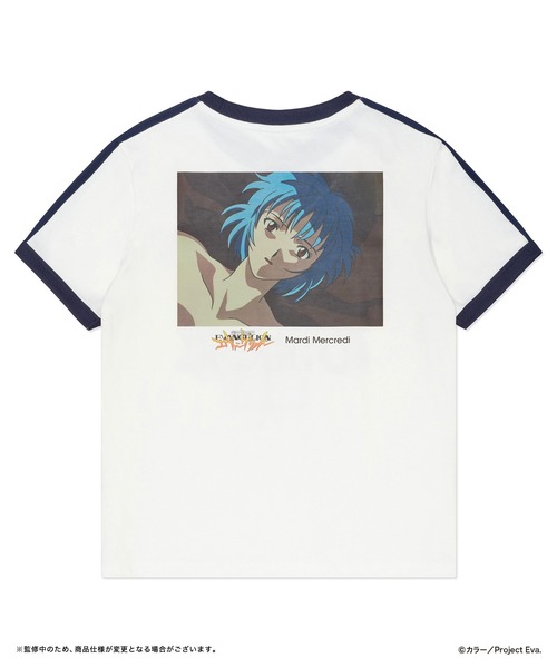 Mardi Mercredi(マルディメクルディ)の「RINGER TSHIRT FLOWERMARDI EVA REI(Tシャツ/カットソー・レディース・アイボリー・FREE)」の3枚目の写真
