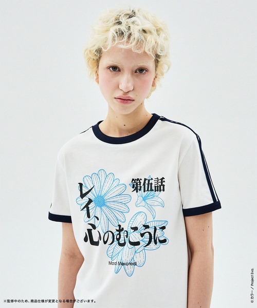 Mardi Mercredi(マルディメクルディ)の「RINGER TSHIRT FLOWERMARDI EVA REI(Tシャツ/カットソー・レディース・アイボリー・FREE)」の6枚目の写真