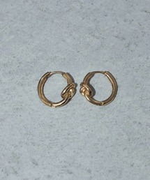 【金属アレルギー軽減】ノット フープ ワンタッチ ステンレス ピアス