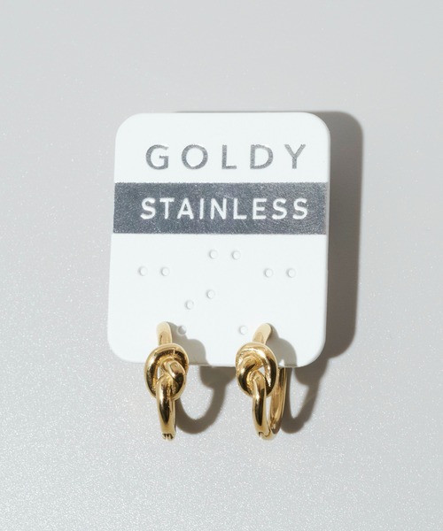 GOLDY（ゴールディ）の「【金属アレルギー軽減】ノット フープ ワンタッチ ステンレス ピアス（ピアス（両耳用）・レディース・シルバー/ゴールド・FREE）」の14枚目の写真