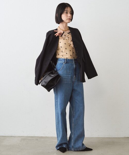 LOUNGEDRESS（ラウンジドレス）の「モノグラムシアープルオーバー（Tシャツ/カットソー・レディース・ベージュ/ブラック・FREE）」の16枚目の写真