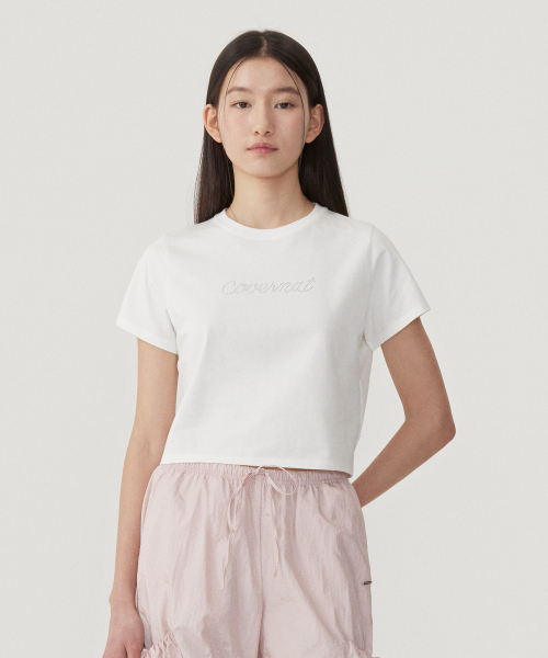 COVERNAT WOMAN(カバーナットウーマン)の「ウーマンホットフィックスロゴTシャツホワイト(Tシャツ/カットソー・レディース・その他・WS/WM)」の1枚目の写真