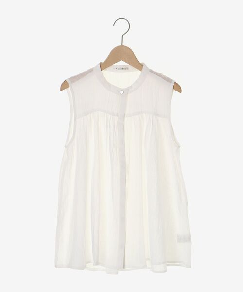 le.coeur blanc(ルクールブラン)の「《WEB限定アイテム》ガーゼノースリーブブラウス(シャツ/ブラウス・レディース・グリーン/ネイビー/ベージュ/オフホワイト・38)」の15枚目の写真