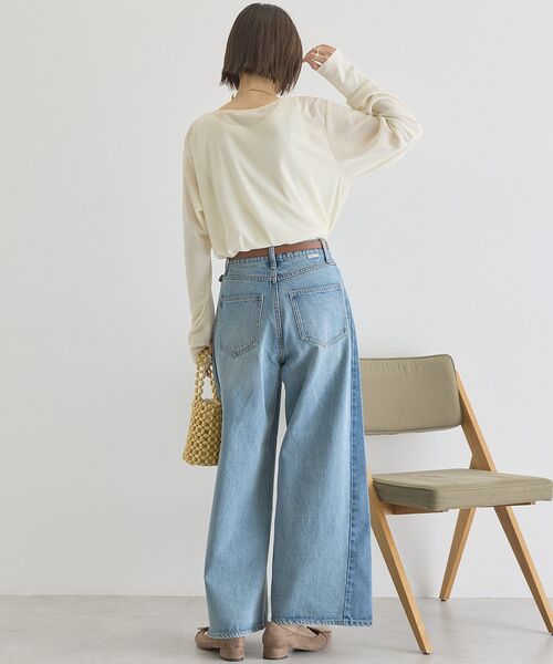 AMERICAN HOLIC（アメリカンホリック）の「ラウンドカットシアープルオーバー（Tシャツ/カットソー・レディース・チャコールグレー/オフホワイト/グレイッシュベージュ/ライトイエロー・FREE）」の15枚目の写真