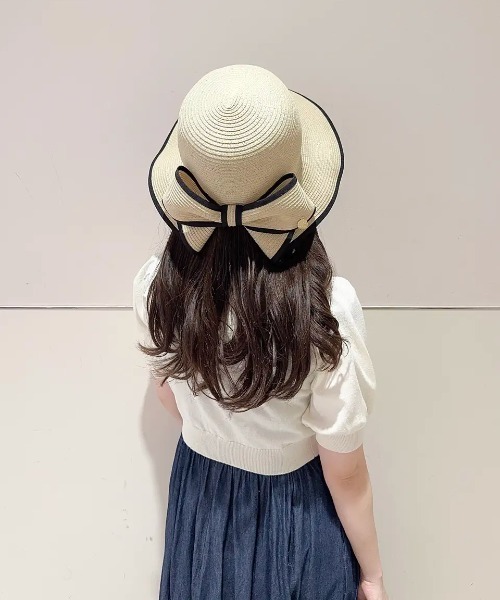Maison de FLEUR（メゾンドフルール）の「リボンスリットパイピングハット（ハット・レディース・ピンク/ブラック・FREE）」の16枚目の写真