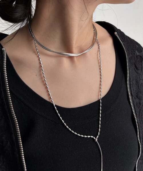 DouDou（ドゥドゥ）の「ウェーブリングチョーカー（ネックレス・レディース・ゴールド/シルバー・FREE）」の3枚目の写真