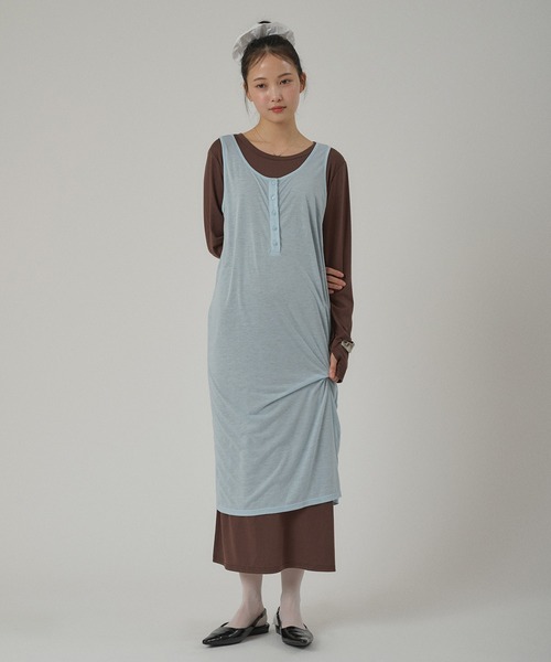 MUHET(ミュエータ)の「【set item】sheer layered one-piece / シアーレイヤードワンピースセット(ワンピース・レディース・ブラウン/ブラック/グレー・FREE)」の3枚目の写真