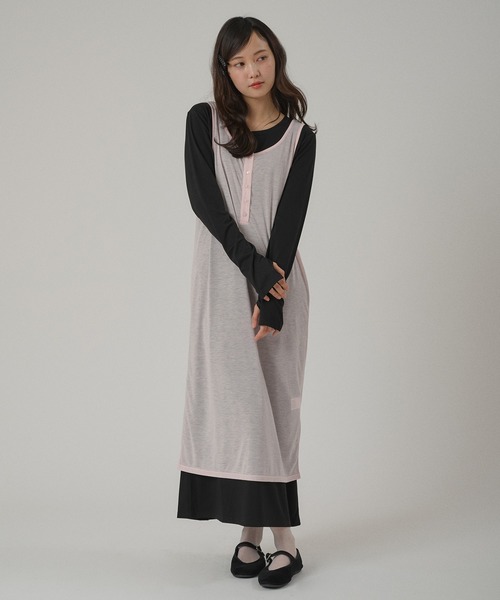 MUHET(ミュエータ)の「【set item】sheer layered one-piece / シアーレイヤードワンピースセット(ワンピース・レディース・ブラウン/ブラック/グレー・FREE)」の2枚目の写真