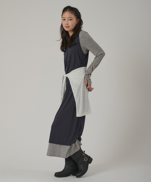 MUHET(ミュエータ)の「【set item】sheer layered one-piece / シアーレイヤードワンピースセット(ワンピース・レディース・ブラウン/ブラック/グレー・FREE)」の6枚目の写真