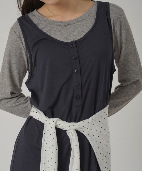 MUHET(ミュエータ)の「【set item】sheer layered one-piece / シアーレイヤードワンピースセット(ワンピース・レディース・ブラウン/ブラック/グレー・FREE)」の5枚目の写真