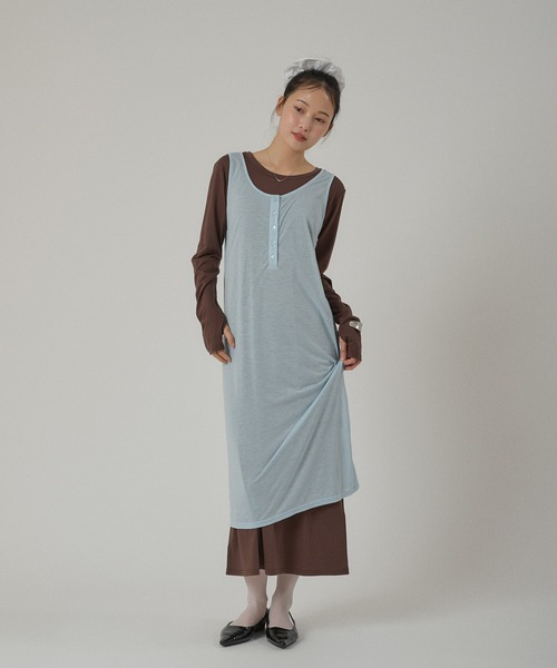 MUHET(ミュエータ)の「【set item】sheer layered one-piece / シアーレイヤードワンピースセット(ワンピース・レディース・ブラウン/ブラック/グレー・FREE)」の12枚目の写真