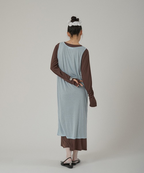 MUHET(ミュエータ)の「【set item】sheer layered one-piece / シアーレイヤードワンピースセット(ワンピース・レディース・ブラウン/ブラック/グレー・FREE)」の14枚目の写真