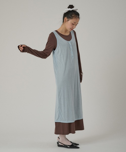 MUHET(ミュエータ)の「【set item】sheer layered one-piece / シアーレイヤードワンピースセット(ワンピース・レディース・ブラウン/ブラック/グレー・FREE)」の10枚目の写真