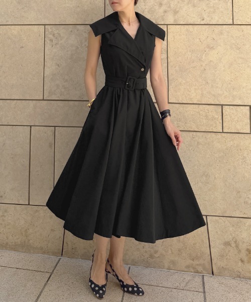 JENNE（ジェンヌ）の「エアリーライトサマートレンチワンピース＜軽量・クール素材＞（ワンピース・レディース・ブラック/ホワイト/ネイビー・MEDIUM/LARGE/SMALL）」の11枚目の写真