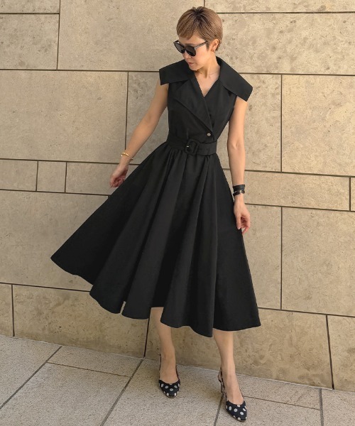 JENNE（ジェンヌ）の「エアリーライトサマートレンチワンピース＜軽量・クール素材＞（ワンピース・レディース・ブラック/ホワイト/ネイビー・MEDIUM/LARGE/SMALL）」の13枚目の写真