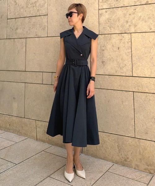 JENNE（ジェンヌ）の「エアリーライトサマートレンチワンピース＜軽量・クール素材＞（ワンピース・レディース・ブラック/ホワイト/ネイビー・MEDIUM/LARGE/SMALL）」の14枚目の写真