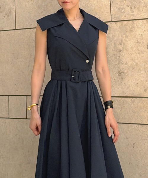 JENNE（ジェンヌ）の「エアリーライトサマートレンチワンピース＜軽量・クール素材＞（ワンピース・レディース・ブラック/ホワイト/ネイビー・MEDIUM/LARGE/SMALL）」の17枚目の写真