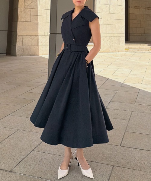 JENNE（ジェンヌ）の「エアリーライトサマートレンチワンピース＜軽量・クール素材＞（ワンピース・レディース・ブラック/ホワイト/ネイビー・MEDIUM/LARGE/SMALL）」の19枚目の写真