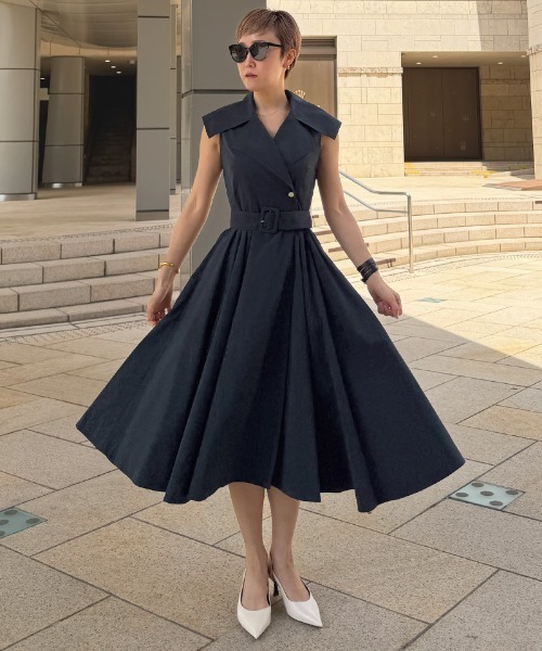 JENNE（ジェンヌ）の「エアリーライトサマートレンチワンピース＜軽量・クール素材＞（ワンピース・レディース・ブラック/ホワイト/ネイビー・MEDIUM/LARGE/SMALL）」の21枚目の写真