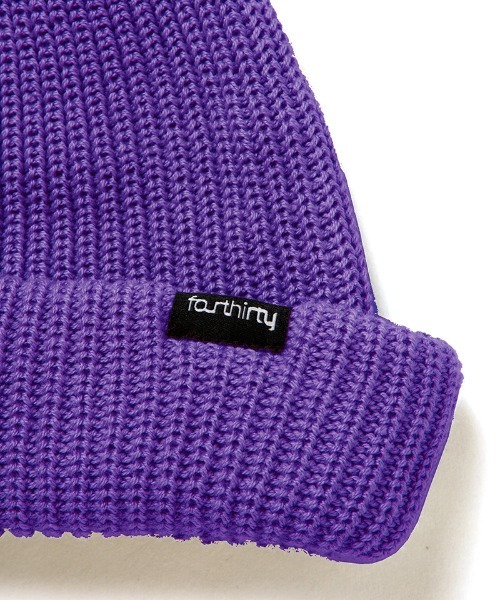 430（フォーサーティ）の「mko13561- SHORT NEON BIENIE ショートビーニー(26-110)（ニットキャップ/ビーニー・メンズ・パープル/オレンジ/ブラック/ピンク/ブラウン・FREE）」の6枚目の写真