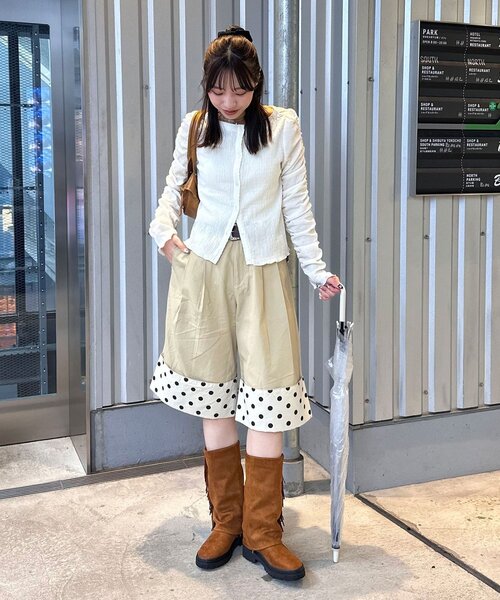 CIAOPANIC(チャオパニック)の「(ドット/チェック)2WAYロールアップハーフパンツ(その他パンツ・レディース・ピンク/ベージュ/ネイビー/ホワイト・ONE SIZE)」の17枚目の写真