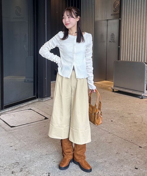 CIAOPANIC(チャオパニック)の「(ドット/チェック)2WAYロールアップハーフパンツ(その他パンツ・レディース・ピンク/ベージュ/ネイビー/ホワイト・ONE SIZE)」の21枚目の写真