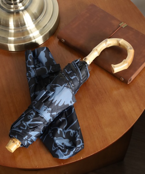 FUNALIVE（ファンアライブ）の「大花柄バンブーハンドル折りたたみ日傘（折りたたみ傘・レディース・イエロー/ブラック/アイボリー・FREE）」の2枚目の写真