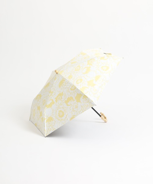 FUNALIVE（ファンアライブ）の「大花柄バンブーハンドル折りたたみ日傘（折りたたみ傘・レディース・イエロー/ブラック/アイボリー・FREE）」の10枚目の写真