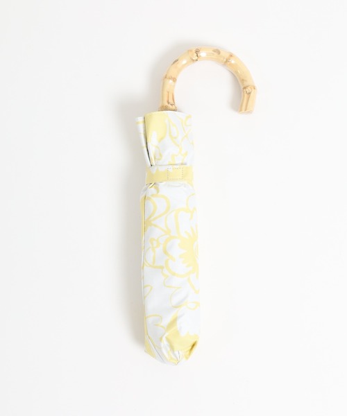 FUNALIVE（ファンアライブ）の「大花柄バンブーハンドル折りたたみ日傘（折りたたみ傘・レディース・イエロー/ブラック/アイボリー・FREE）」の9枚目の写真