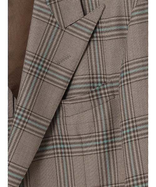 GOOVI（グービ）の「GOOVI／ダブルブレストジャケット／SUPER100'sウール×シルク／カラープレイド（スーツジャケット・メンズ・ベージュ・3/2/1）」の3枚目の写真