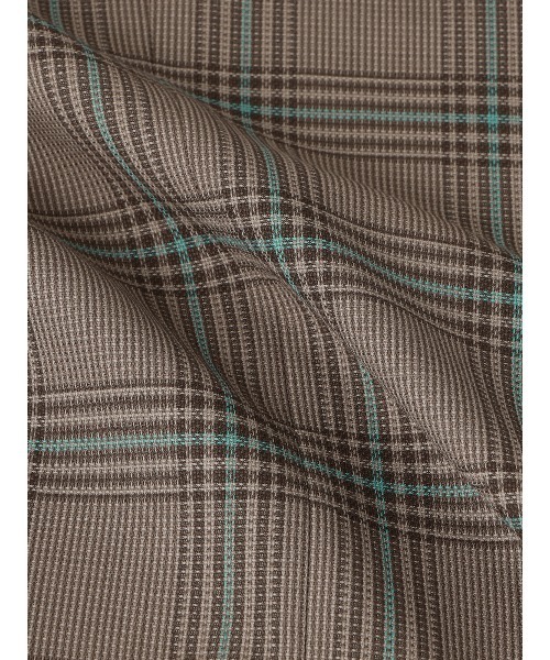 GOOVI（グービ）の「GOOVI／ダブルブレストジャケット／SUPER100'sウール×シルク／カラープレイド（スーツジャケット・メンズ・ベージュ・3/2/1）」の9枚目の写真