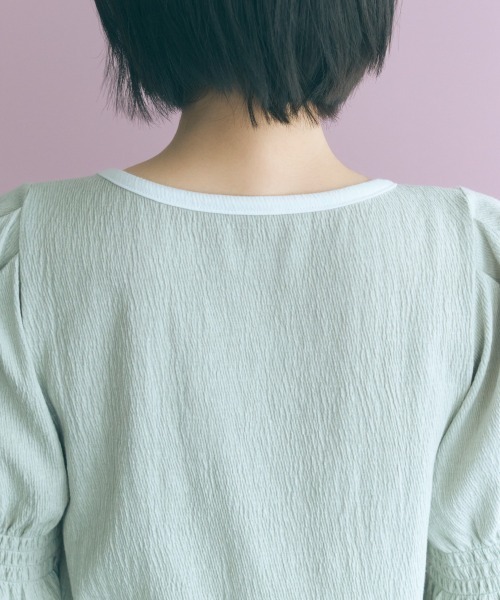 marun(マルン)の「<大きいサイズ>キャンディースリーブ風デザインカットソー marun(Tシャツ/カットソー・レディース・ミント/オフホワイト・L/LL/3L/4L/5L)」の14枚目の写真