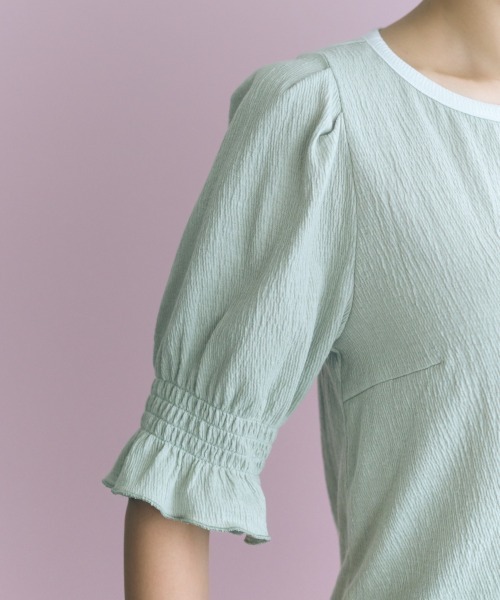marun(マルン)の「<大きいサイズ>キャンディースリーブ風デザインカットソー marun(Tシャツ/カットソー・レディース・ミント/オフホワイト・L/LL/3L/4L/5L)」の15枚目の写真