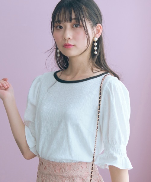 marun(マルン)の「<大きいサイズ>キャンディースリーブ風デザインカットソー marun(Tシャツ/カットソー・レディース・ミント/オフホワイト・L/LL/3L/4L/5L)」の22枚目の写真